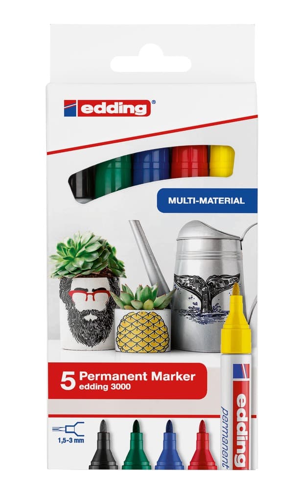 Edding Permanent Marker edding 3000 5er Set