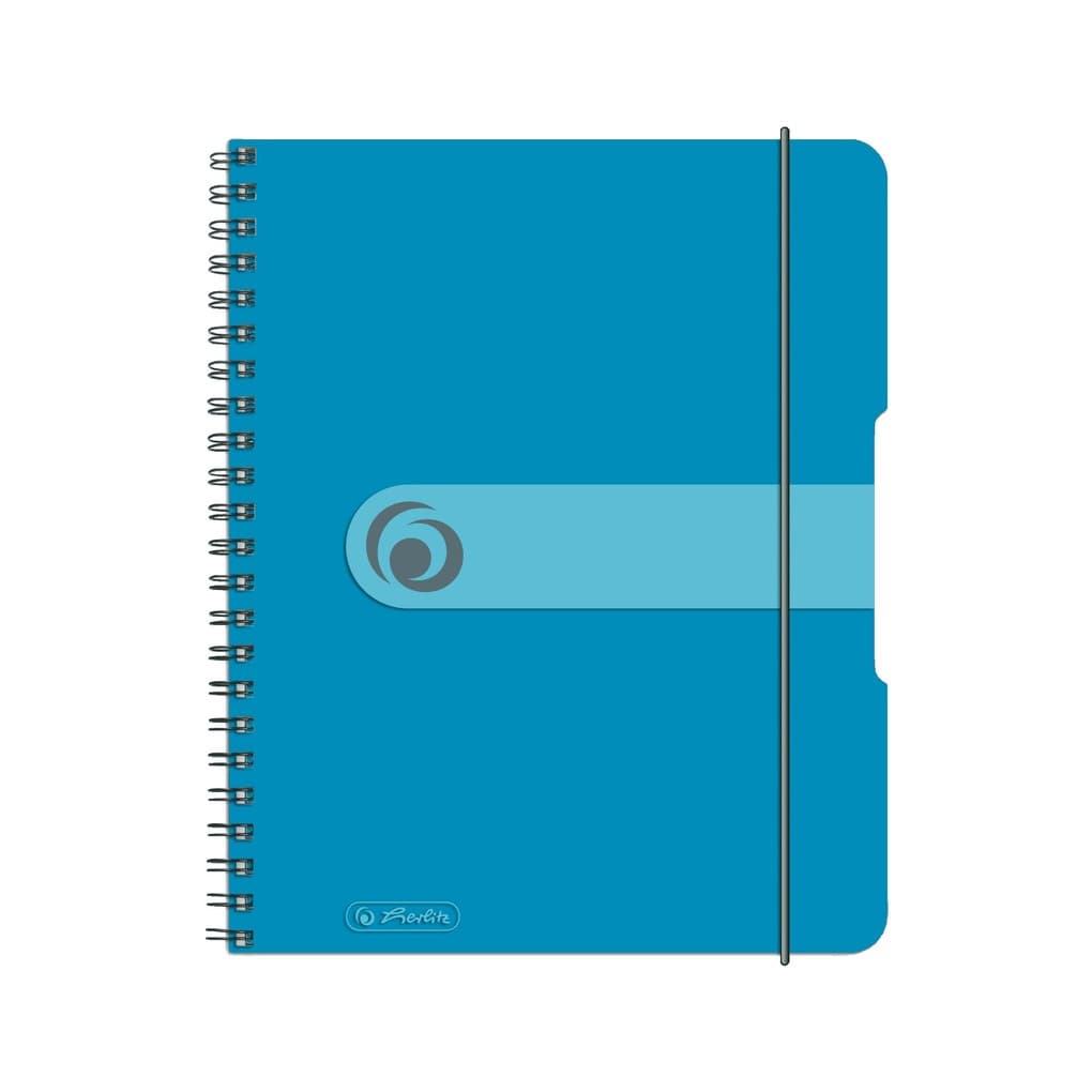Herlitz Spiralblock A5 to go 80 Blatt kariert transparent blau