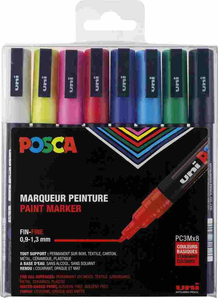 uni-ball Marker POSCA PC-3M Standardfarben 8er Set