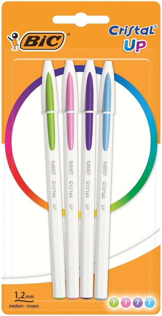 BIC Kugelschreiber Cristal Up 0.35mm sortiert, 4er Set