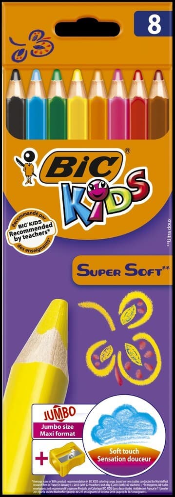 BIC Buntstifte Kids Super Soft 8er Set