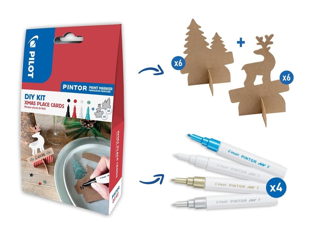 PILOT Kreativmarker PINTOR 2.9 (F) DIY-Set Xmas Tischkarten