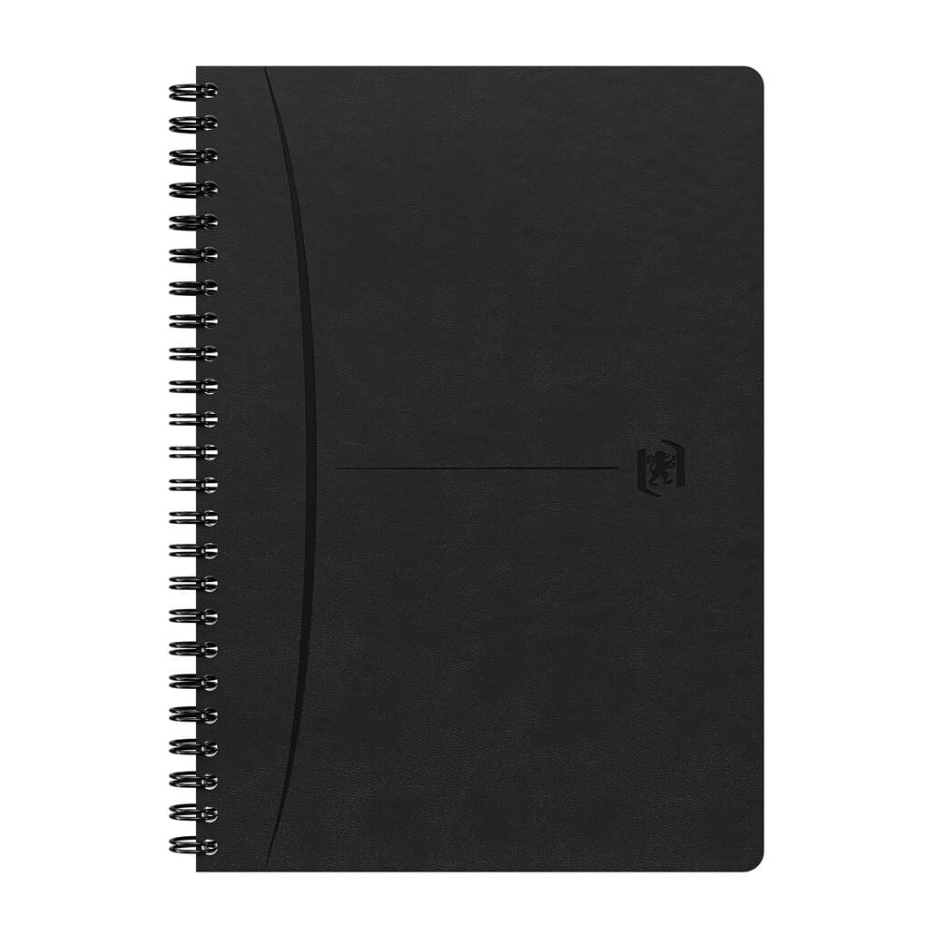 Oxford Spiralbuch Signature A5, 5mm kariert, mit flexiblem Cover, 80 Blatt, Optik Paper®, SCRIBZEE® kompatibel, schwarz