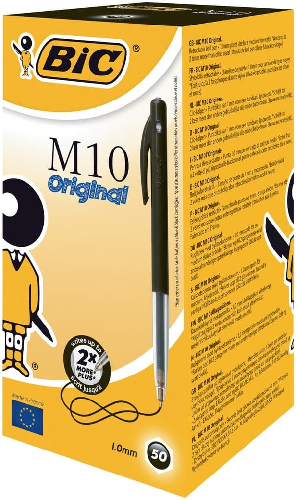 BIC Kugelschreiber M10 0.4mm schwarz, 50er Set
