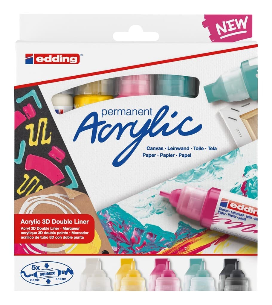 Edding Acrylmarker Acrylic 5400 3D Double Liner 5er Set