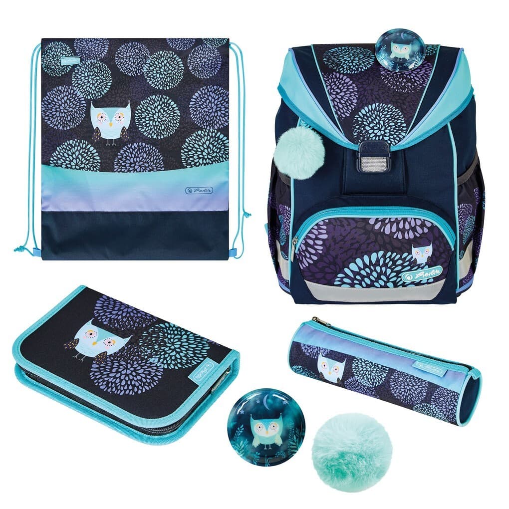 Herlitz Schulranzen UltraLight Plus Flower Owl 15 Liter befüllt