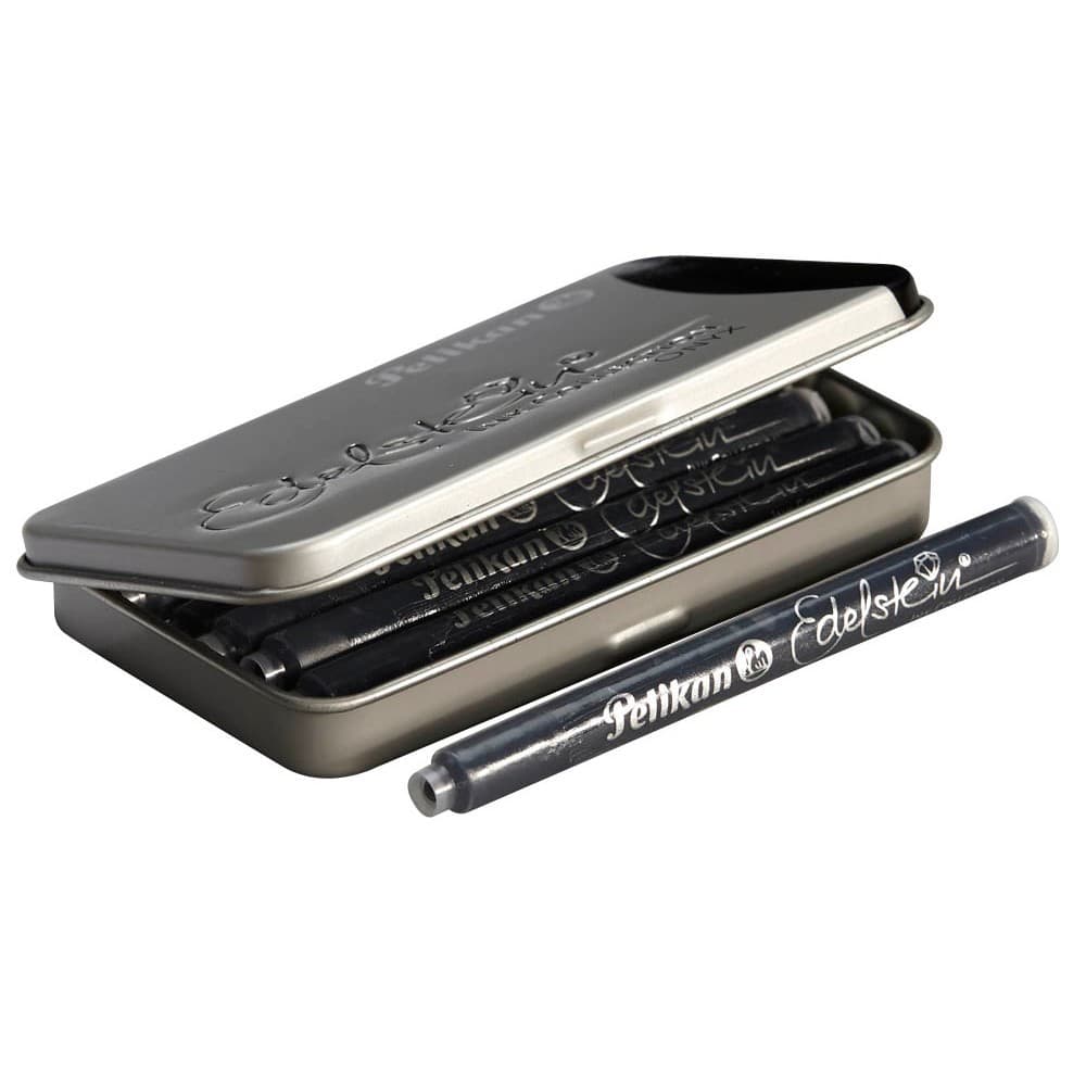 Pelikan Edelstein® Ink Collection Onyx, Schwarz, 6 Großraumpatronen im Metallbox
