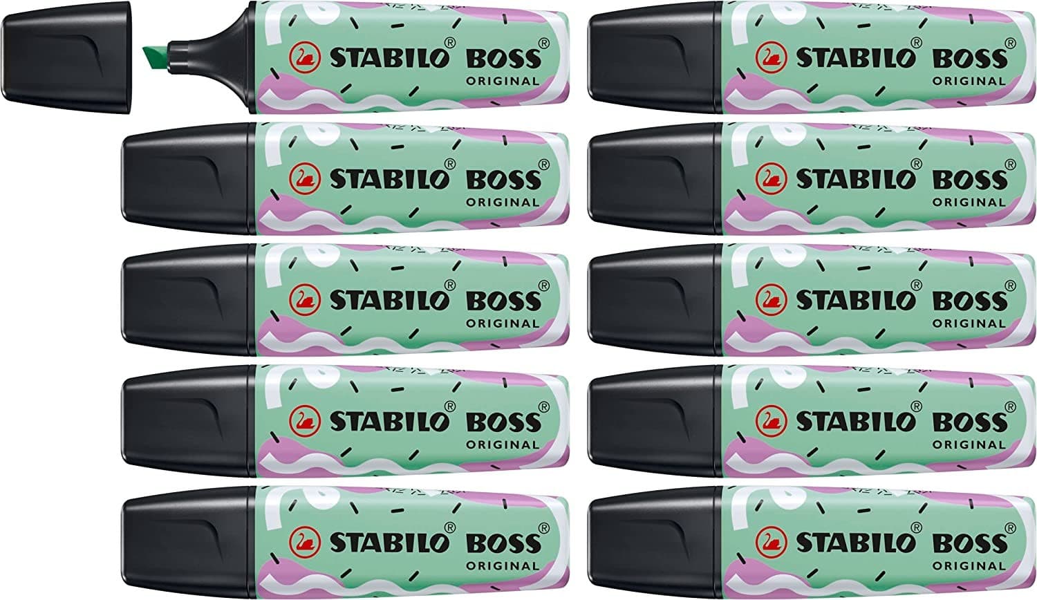 STABILO Marker BOSS ORIGINAL Pastel by Ju Schnee, Minzgrün, 10er Set