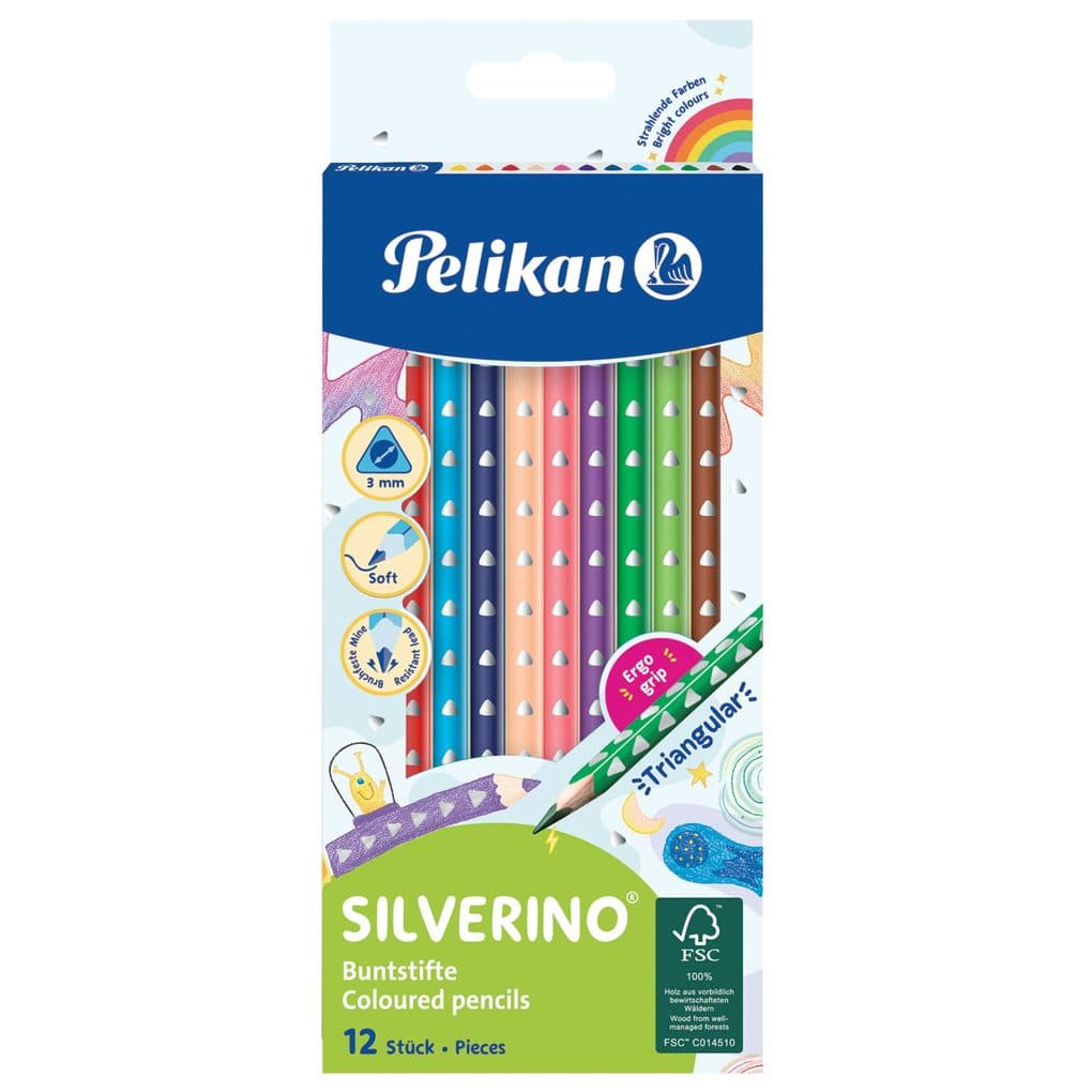 Pelikan Buntstifte SILVERINO dreieckig dünn , 12er Set
