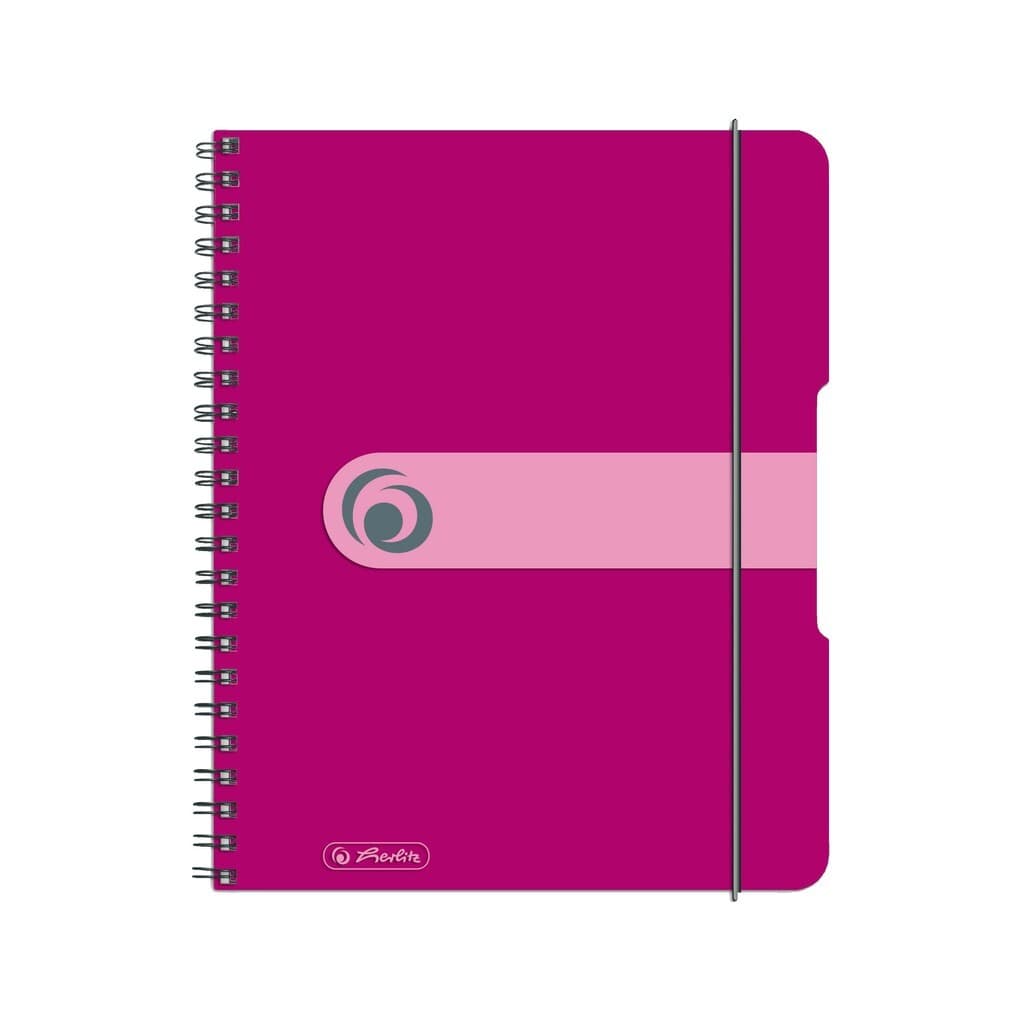 Herlitz Spiralblock A5 to go 80 Blatt kariert beere