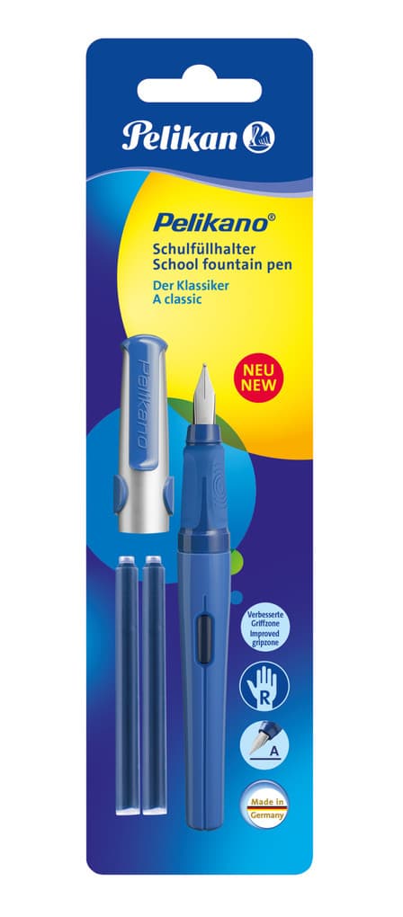 Pelikan Schulfüllhalter Pelikano P480, Blau, Feder A, für Rechtshänder