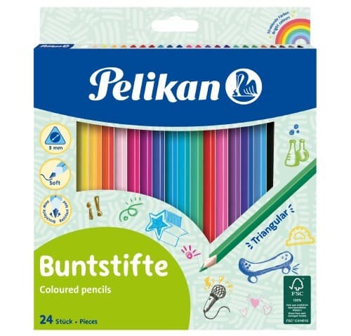 Pelikan Buntstifte dreieckig, 24er Set