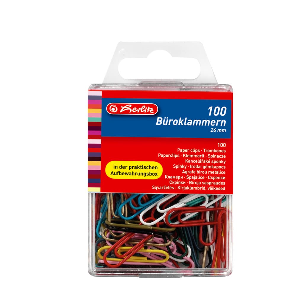 Herlitz Büroklammer 26mm farbig 100 Stück