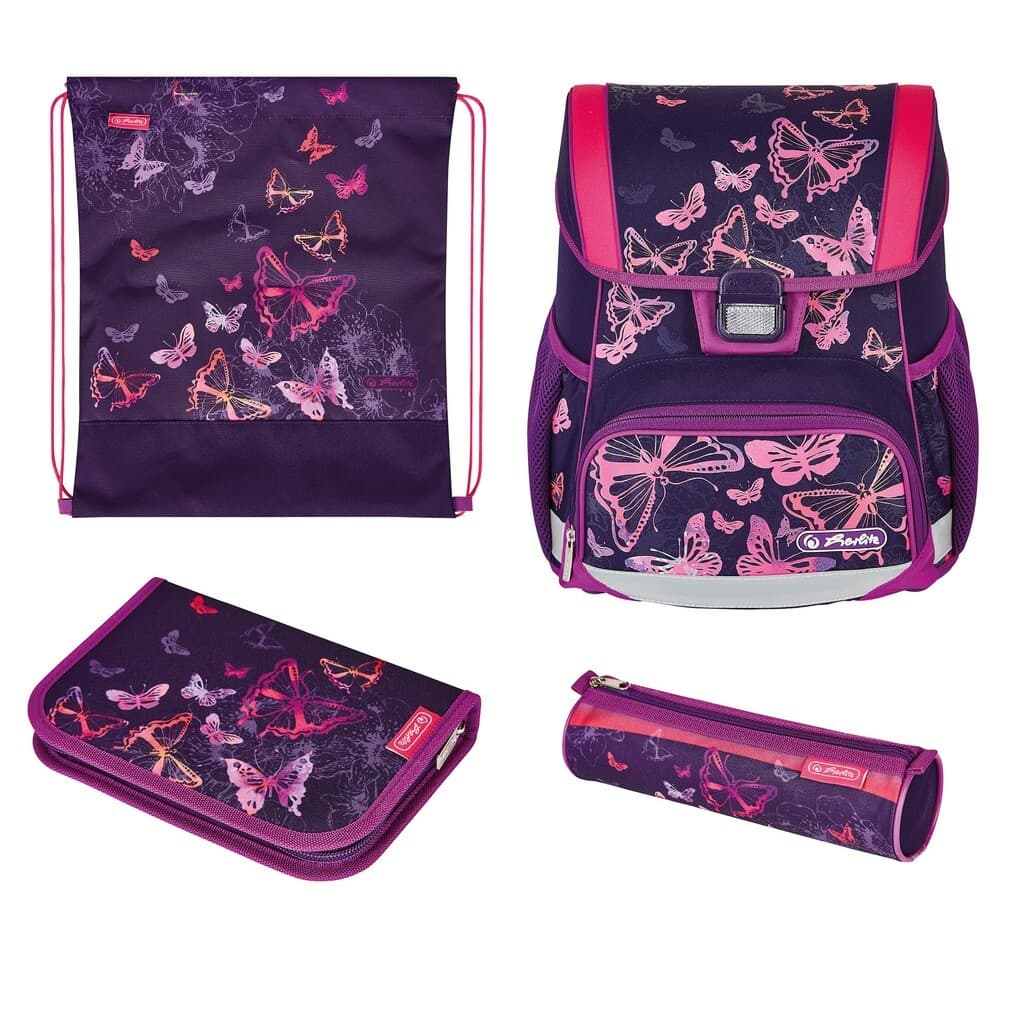 Herlitz Schulranzen Loop Plus Butterflies 16 Liter befüllt