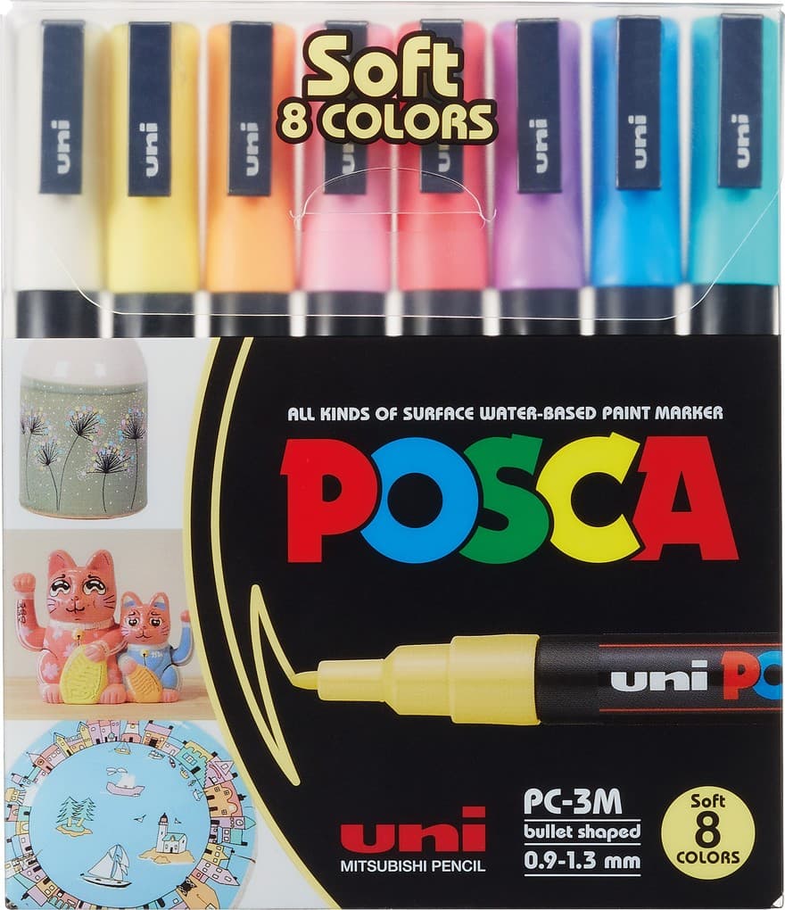 uni-ball Marker POSCA PC-3M Pastell 8er Set