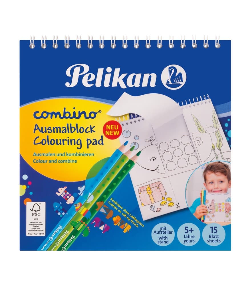 Pelikan Spiral Malblock Combino 15x15cm Tiermotive