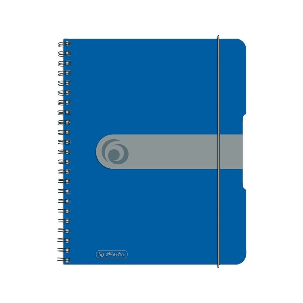 Herlitz Spiralblock A5 to go 80 Blatt kariert blau