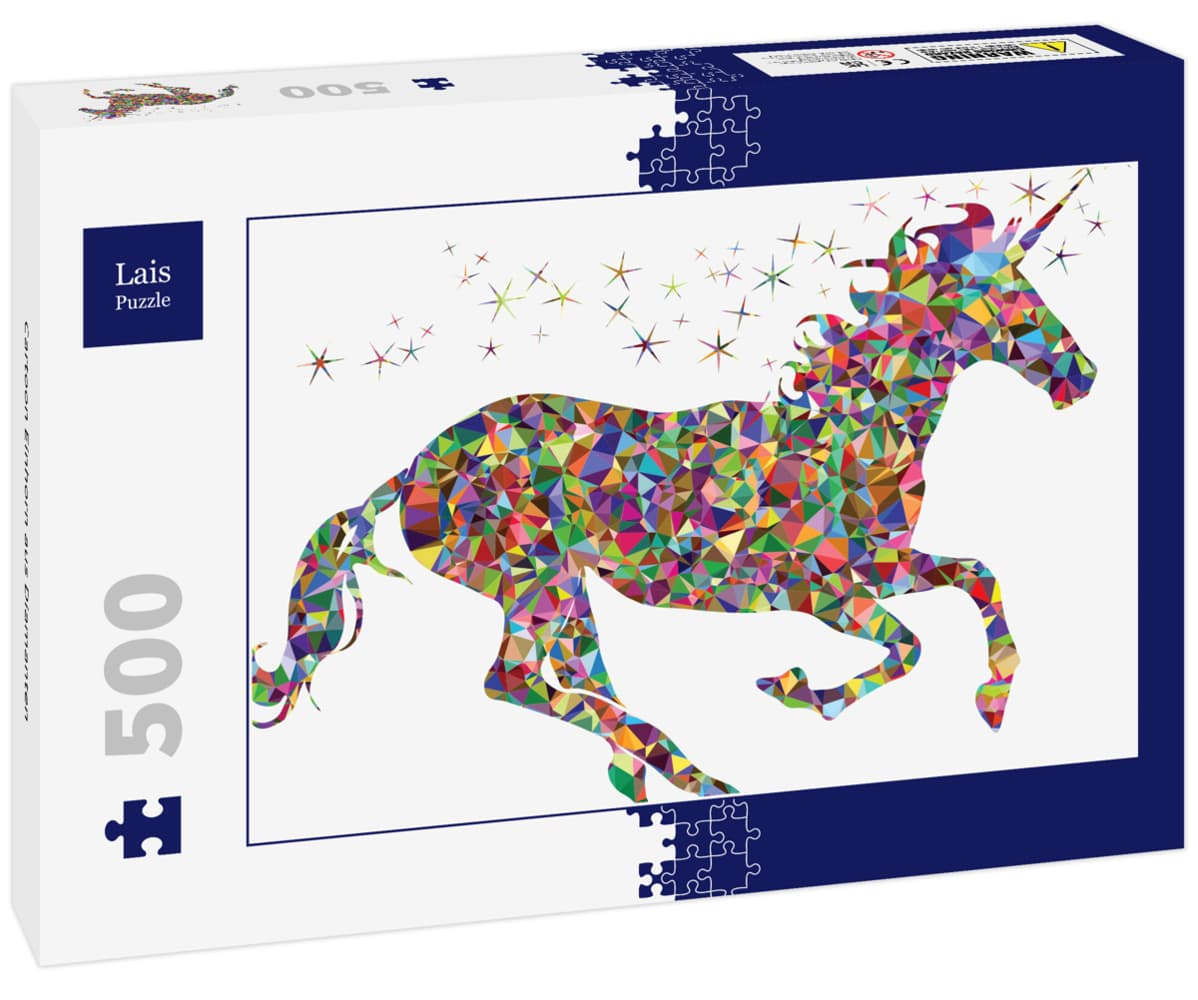 Lais Puzzle - Cartoon Einhorn aus Diamanten - 500 Teile