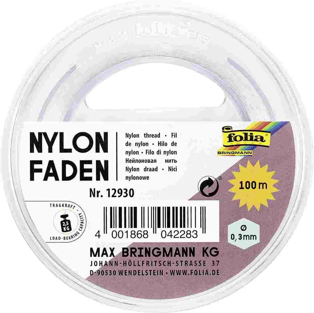 Folia Nylonfaden auf Spule, 0,3mmx100m, transparent