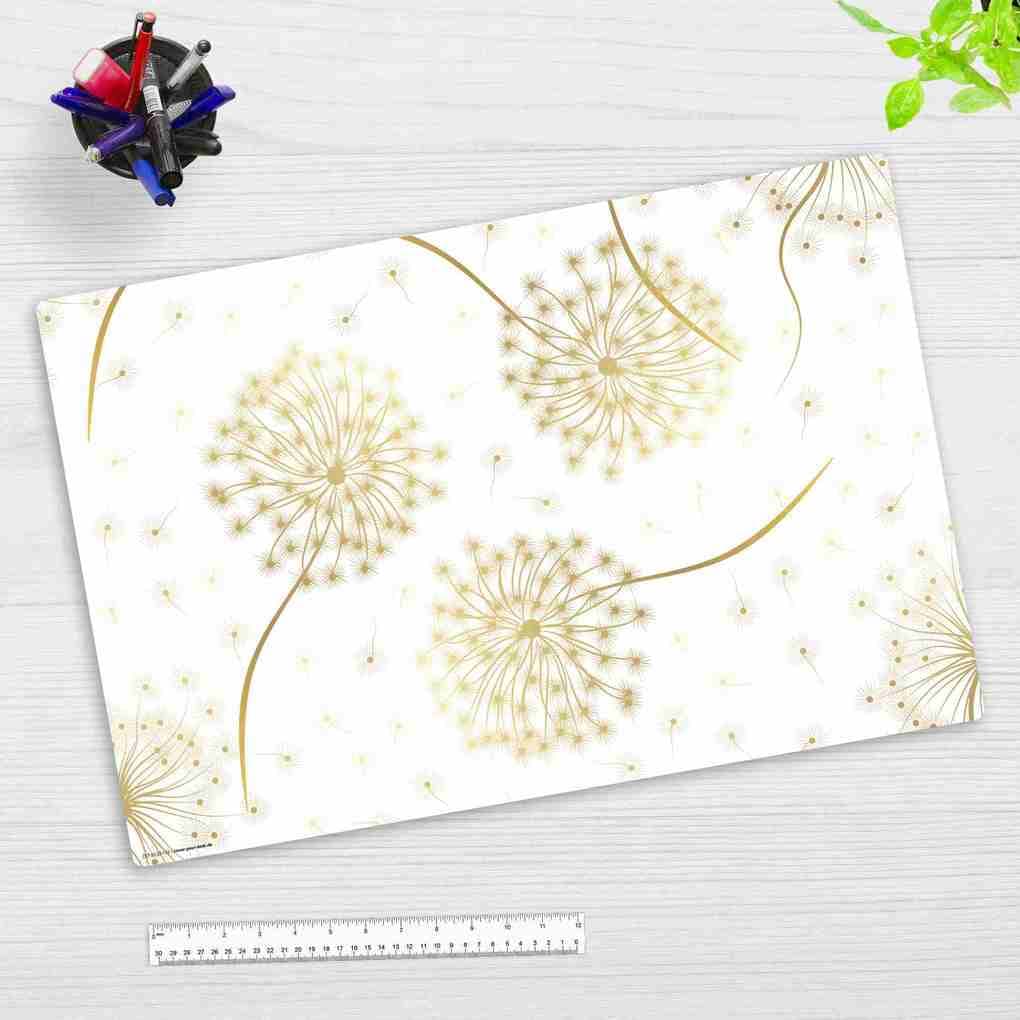 Cover-your-desk Schreibtischunterlage für Kinder und Erwachsene Goldene Pusteblume, aus hochwertigem Vinyl , 60 x 40 cm