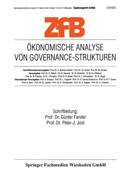 Ökonomische Analyse von Governance-Strukturen