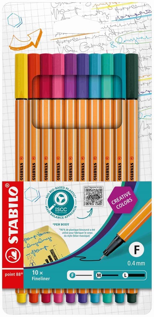 STABILO Fineliner Fineliner point 88, 10er Set - Sonderfarben