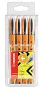 STABILO Tintenroller Tintenroller worker+ fein 4er Set - grün, rot, blau, schwarz
