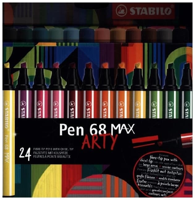 STABILO Filzstift Pen 68 MAX mit dicker Keilspitze, 24er Set
