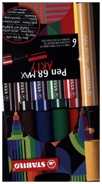 STABILO Filzstift Pen 68 MAX mit dicker Keilspitze, 6er Set