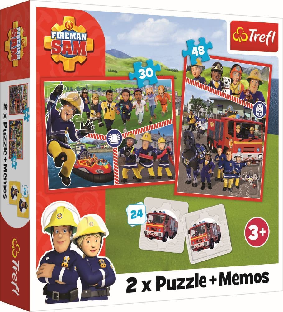2 in 1 Puzzles + Memos Feuerwehrmann Sam