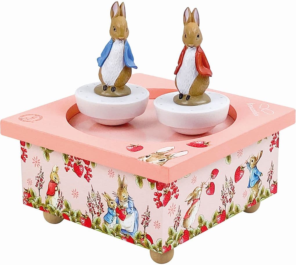 Trousselier - Spieluhr tanzend Peter Hase, Erdbeeren magnetisch