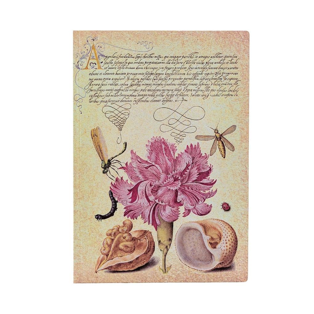 Softcover Notizbuch Rosa Nelke Midi Liniert