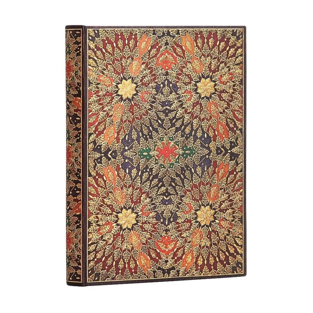 Fire Flowers Midi Lined Hardcover Journal (Elastic Band Closure)