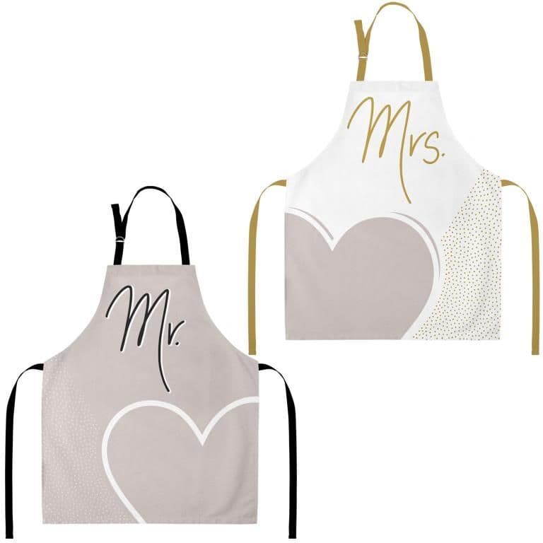 GRUSS & CO Schürzen Set Motiv "Mr - Mrs"