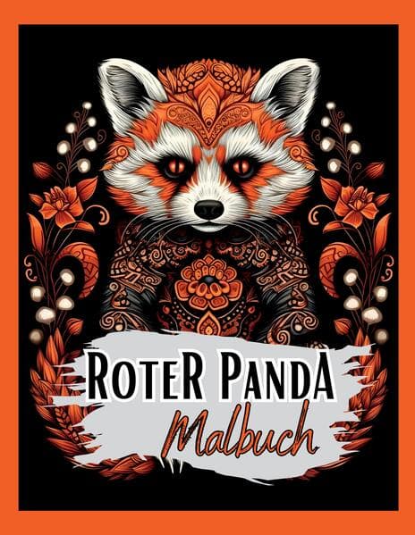 Schwarzes Malbuch "Roter Panda".