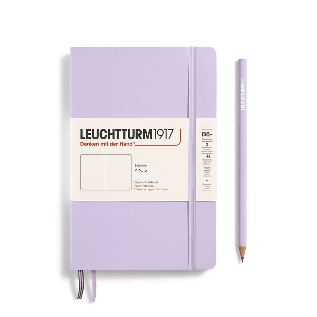 Notizbuch Paperback (B6+), Softcover, 123 nummerierte Seiten, Lilac, Blanko