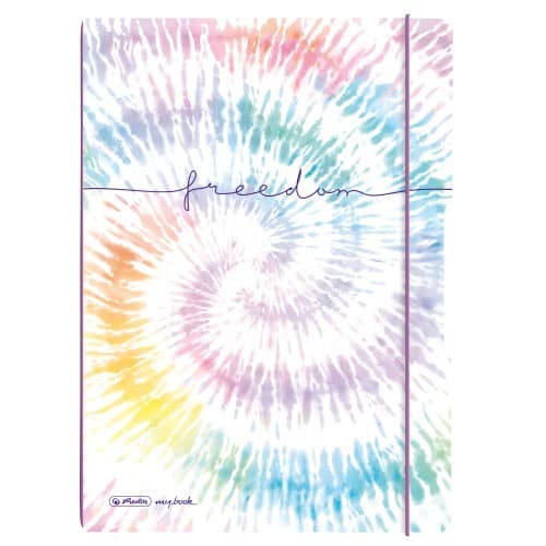 Herlitz Notizheft flex A4, 40 Blatt kariert + 40 Blatt liniert, New Batik Freedom, gelocht, Perforation my.book