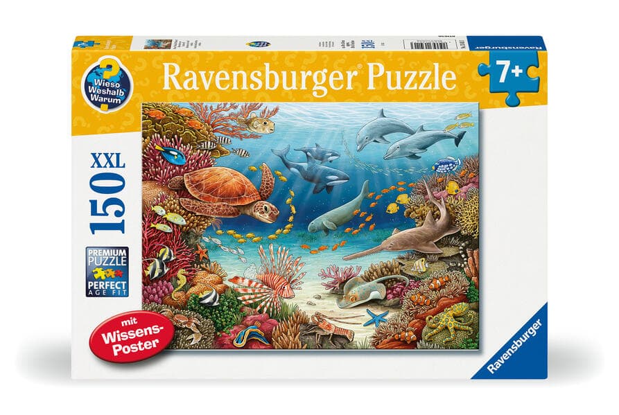 Kinderpuzzle 150 XXL Teile - Wieso? Weshalb? Warum? Meerestiere am Korallenriff