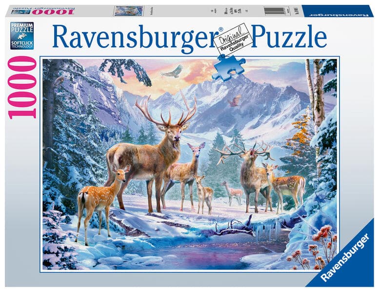 Ravensburger Puzzle 19949 - Rehe und Hirsche im Winter - 1000 Teile Puzzle für Erwachsene ab 14 Jahren