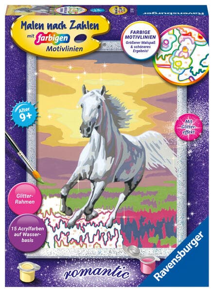 CreArt, Malen nach Zahlen Kinder - Galoppierender Schimmel