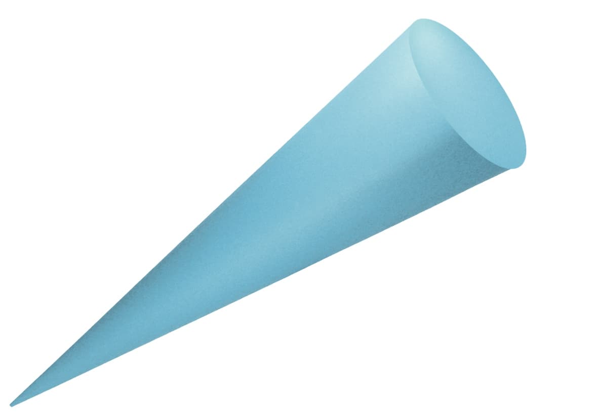 URSUS Schultüten Bastel-Schultüte ohne Filzmanschette, hellblau, Höhe: 70 cm, Durchmesser: 20 cm