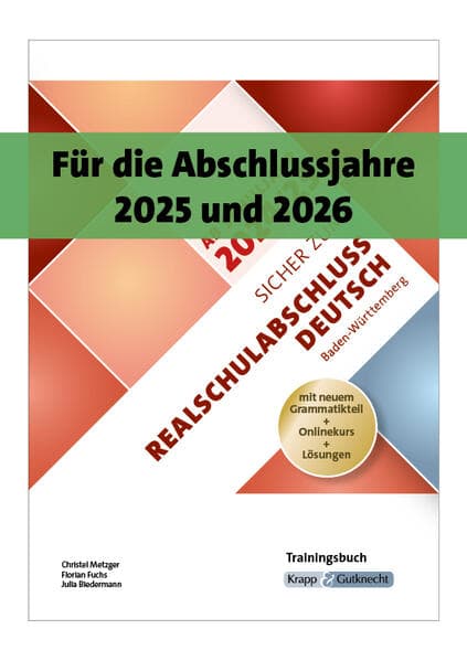 Sicher zum Realschulabschluss Deutsch Baden-Württemberg 2026 - inkl. Lösungen und Download