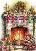 Christmas Fireplaces Coloring Book for Adults