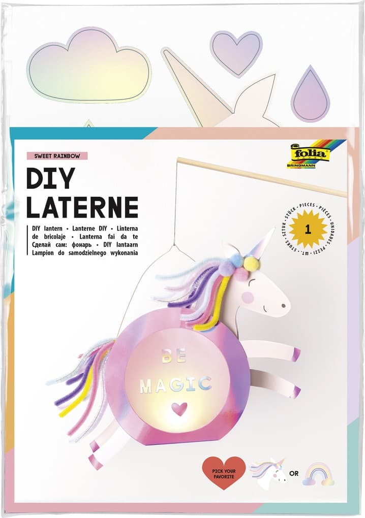 Folia Laternen-Bastelset Sweet Rainbow