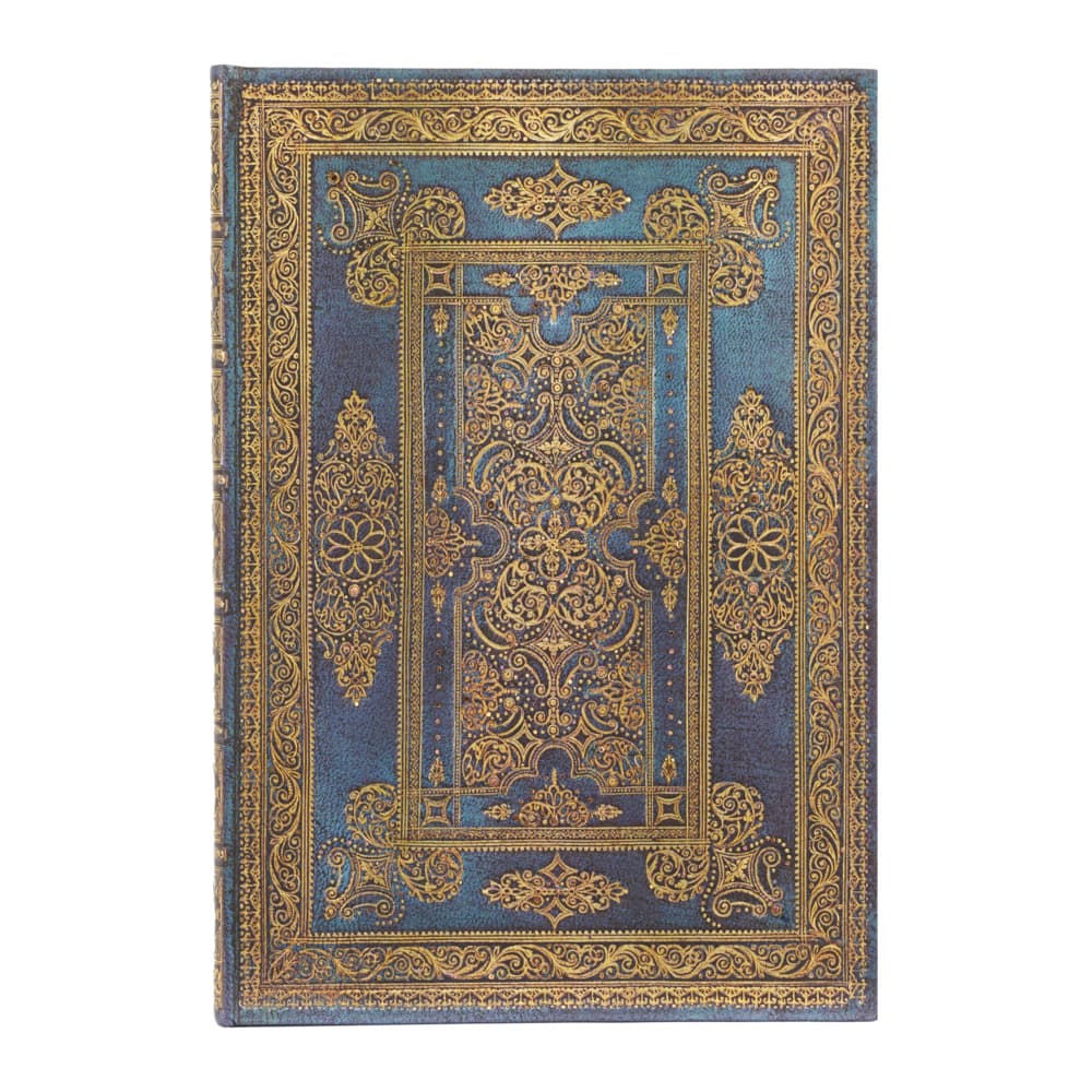 Paperblanks Blue Luxe Luxe Design Hardcover Journal MIDI Unlined Elastic Band Closure 144 Pg 120 GSM