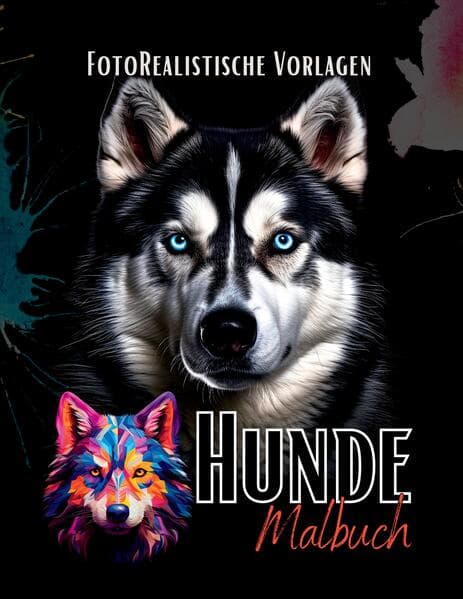 Malbuch Hunde Fotorealistisch.