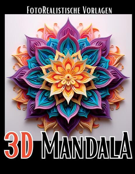 3D Mandala Malbuch Black & White