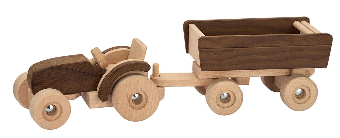 Goki 55915 - Traktor mit Anhänger, goki nature