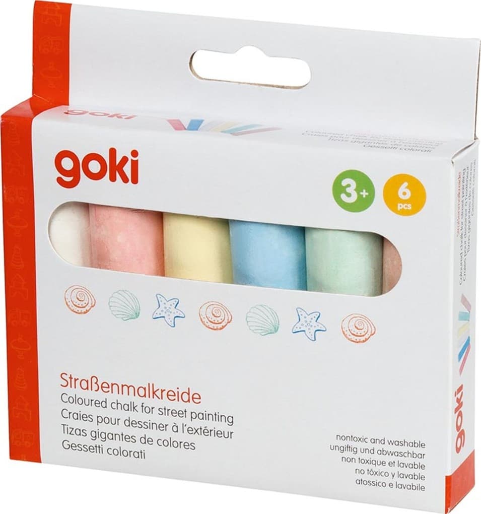 Goki SP406 - Straßenmalkreide, 6er Set