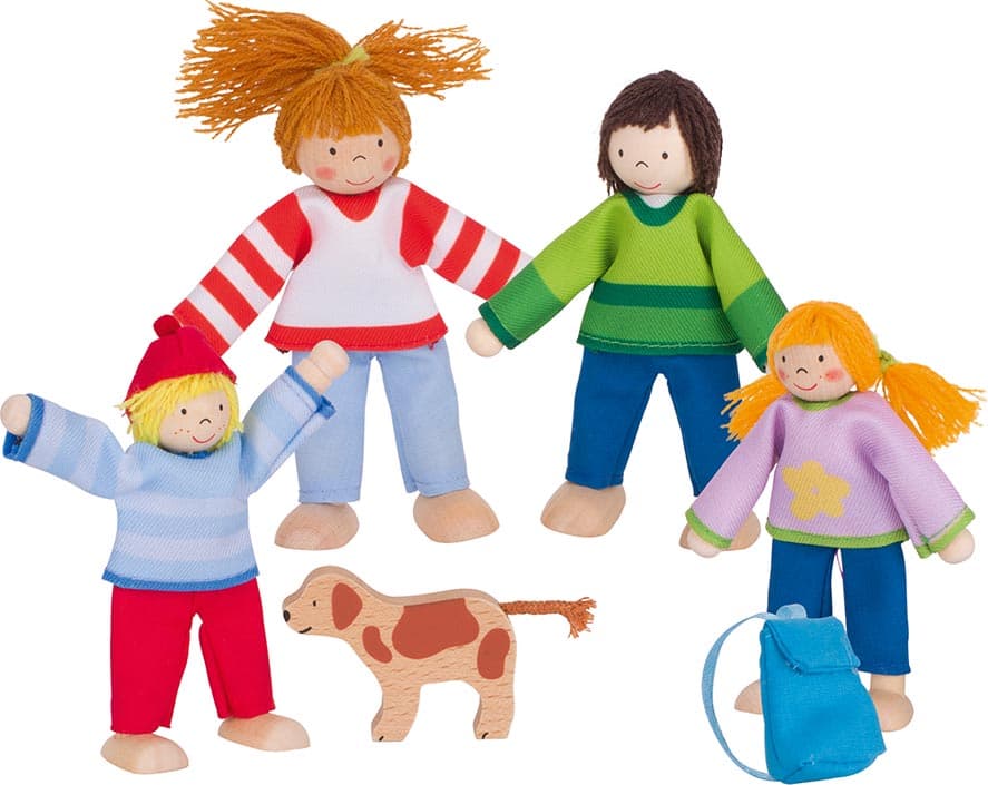 Goki 51863 - Biegepuppen Camping-Familie